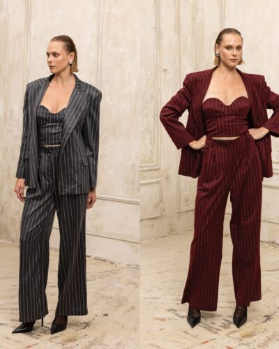 Pinstripe blazer 2colors
