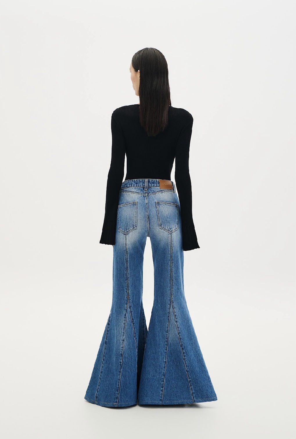 Denim παντελόνι καμπάνα ραφή - Image 2