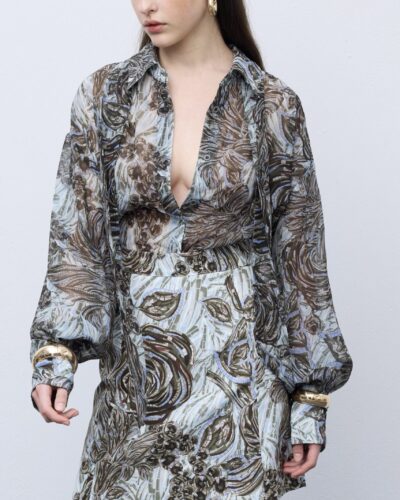 Mosaic Anthesis Silver Oversized Shirt