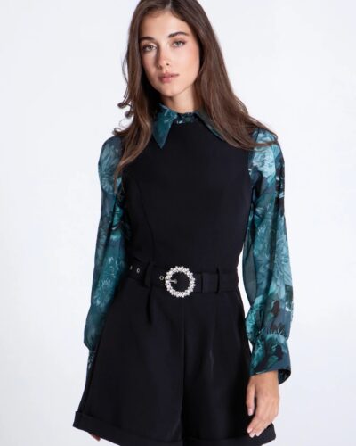 Black Jewel Bloom Romper