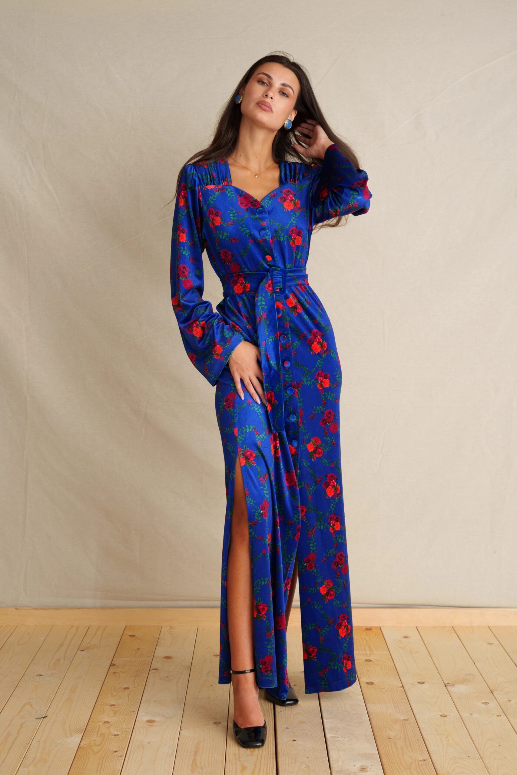Electric Affair Velvet Maxi Dress - Image 2