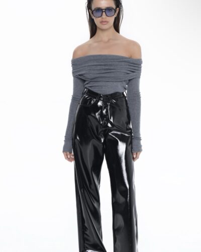 Selena Black Leather Pants