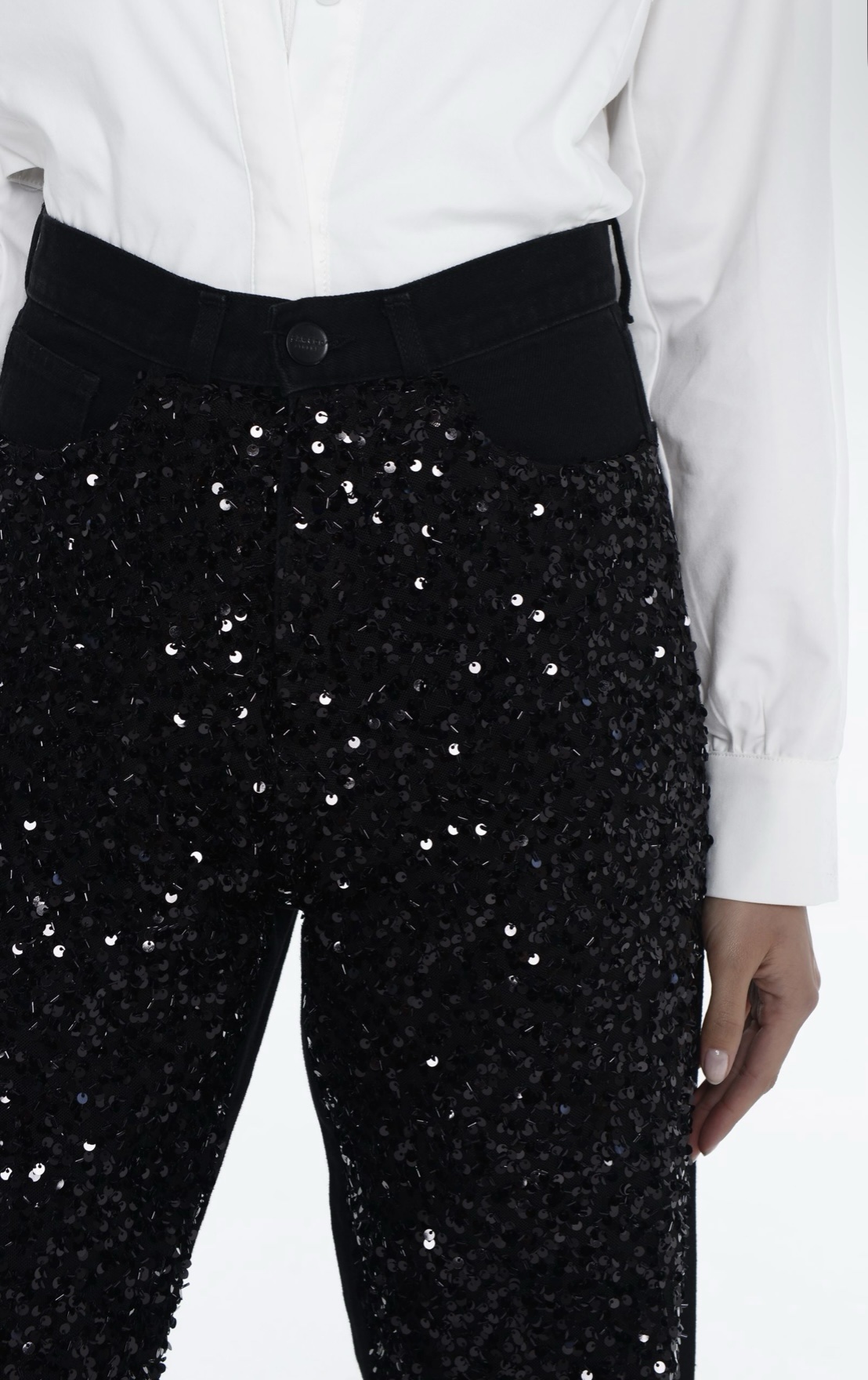 Audrey Sequined Jeans Black - Image 2