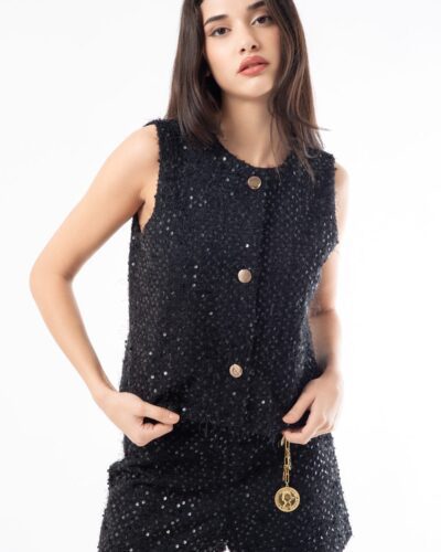 Midnight Sequin Vest