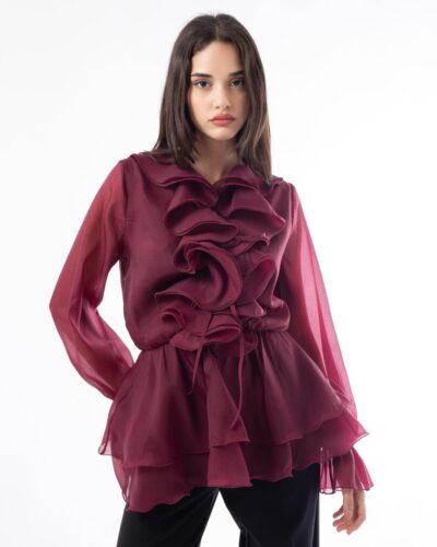 Wine Bloom Blouse