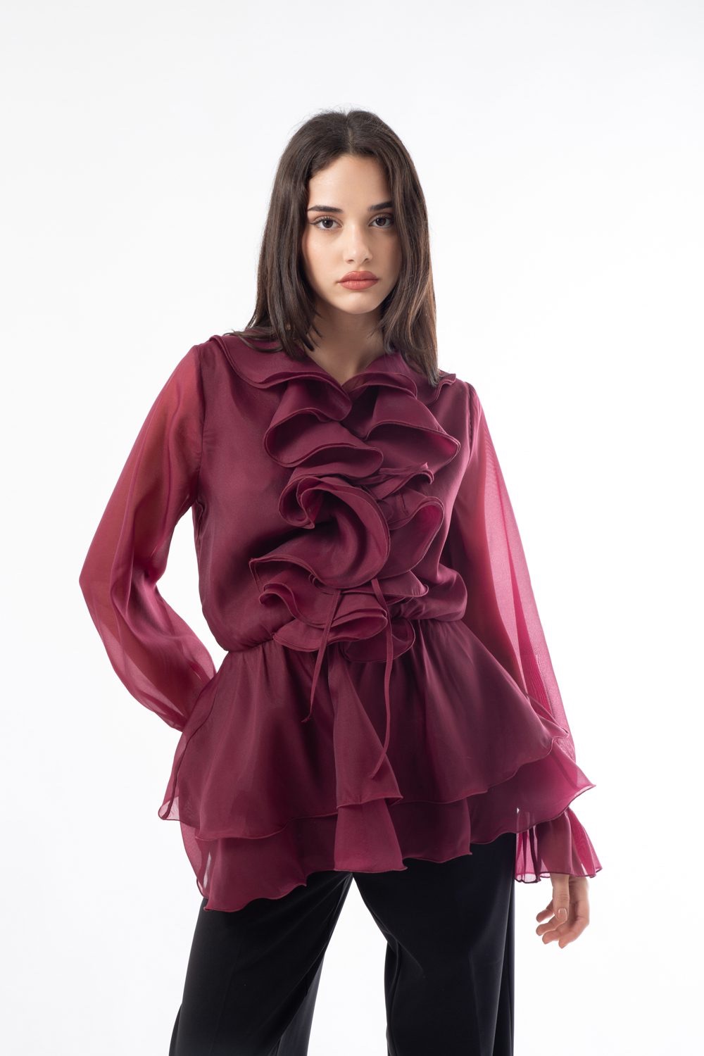 Wine Bloom Blouse