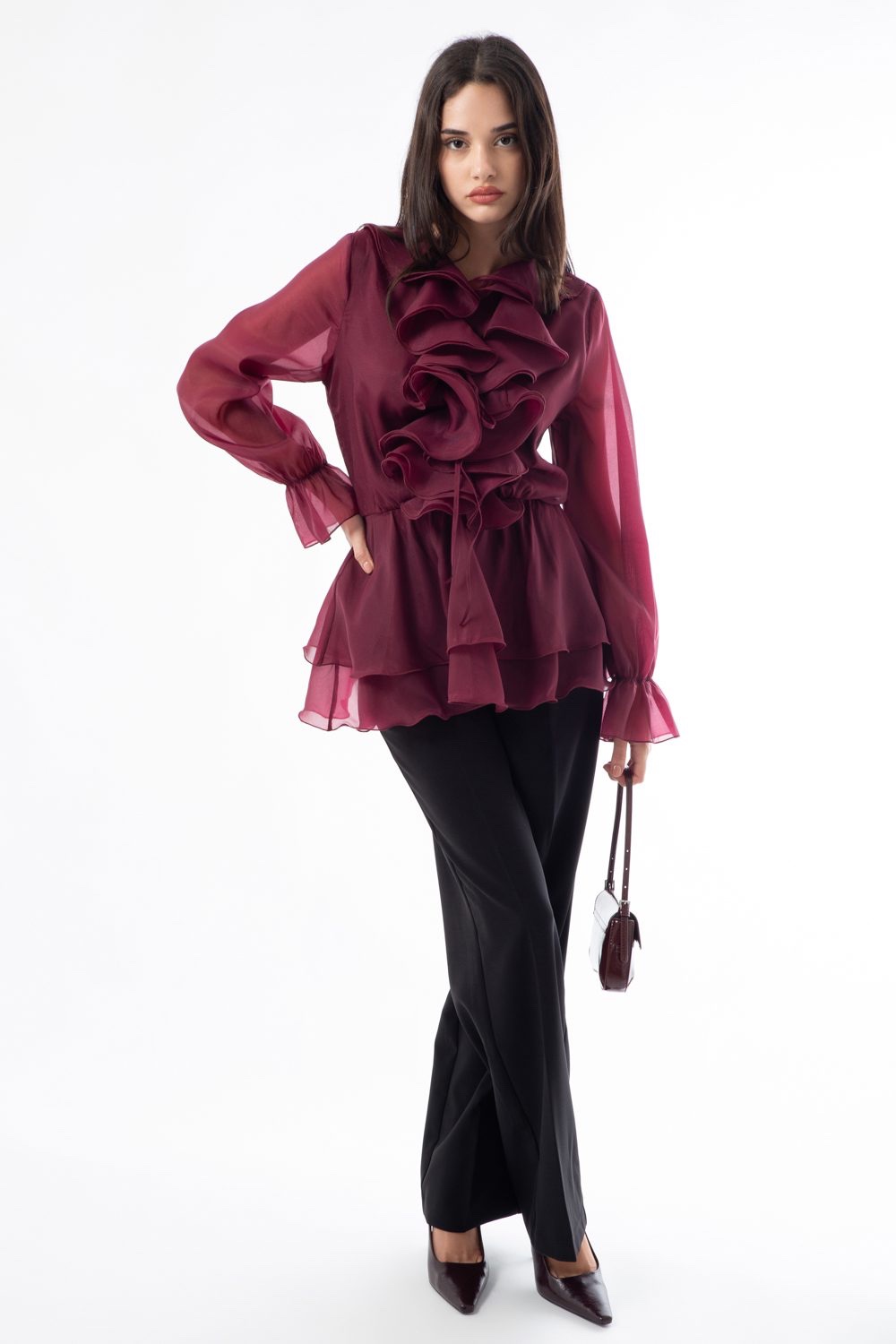 Wine Bloom Blouse - Image 2
