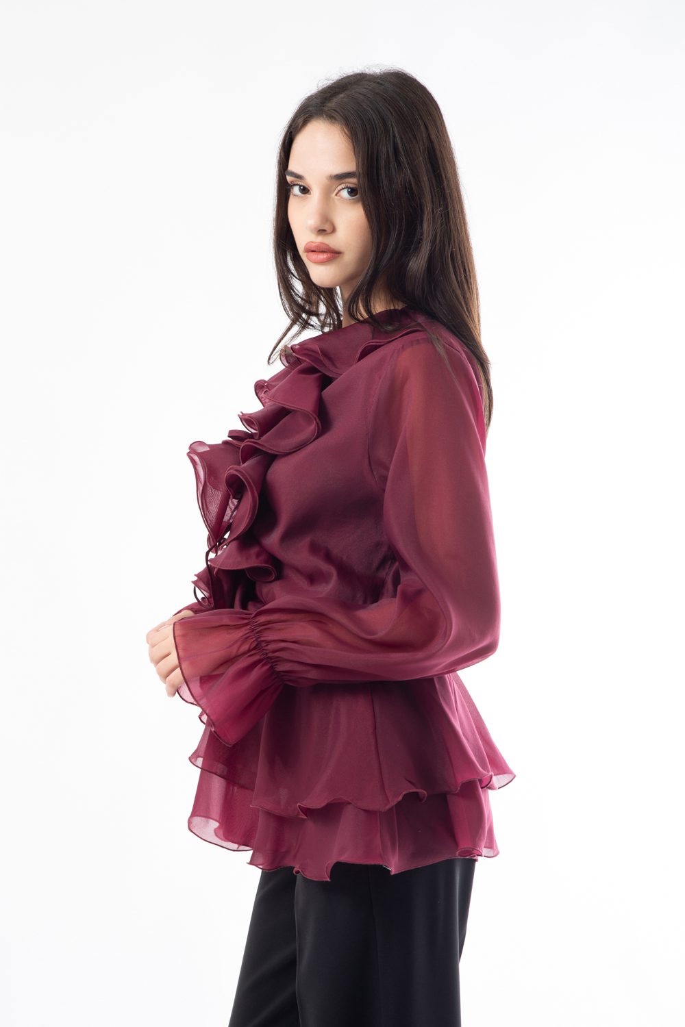 Wine Bloom Blouse - Image 3