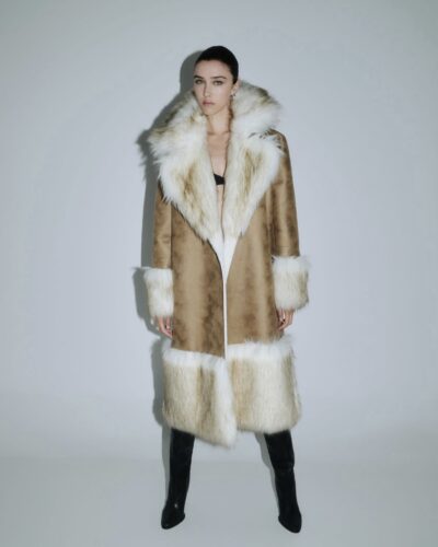 Mouton Coat With Faux Fur