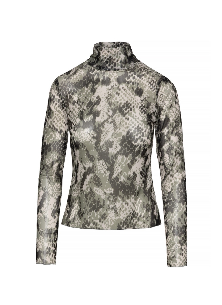 Keisi Tulle Top | Olive Snake