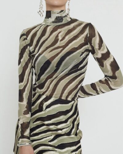Keisi Tulle Top | Olive Zebra