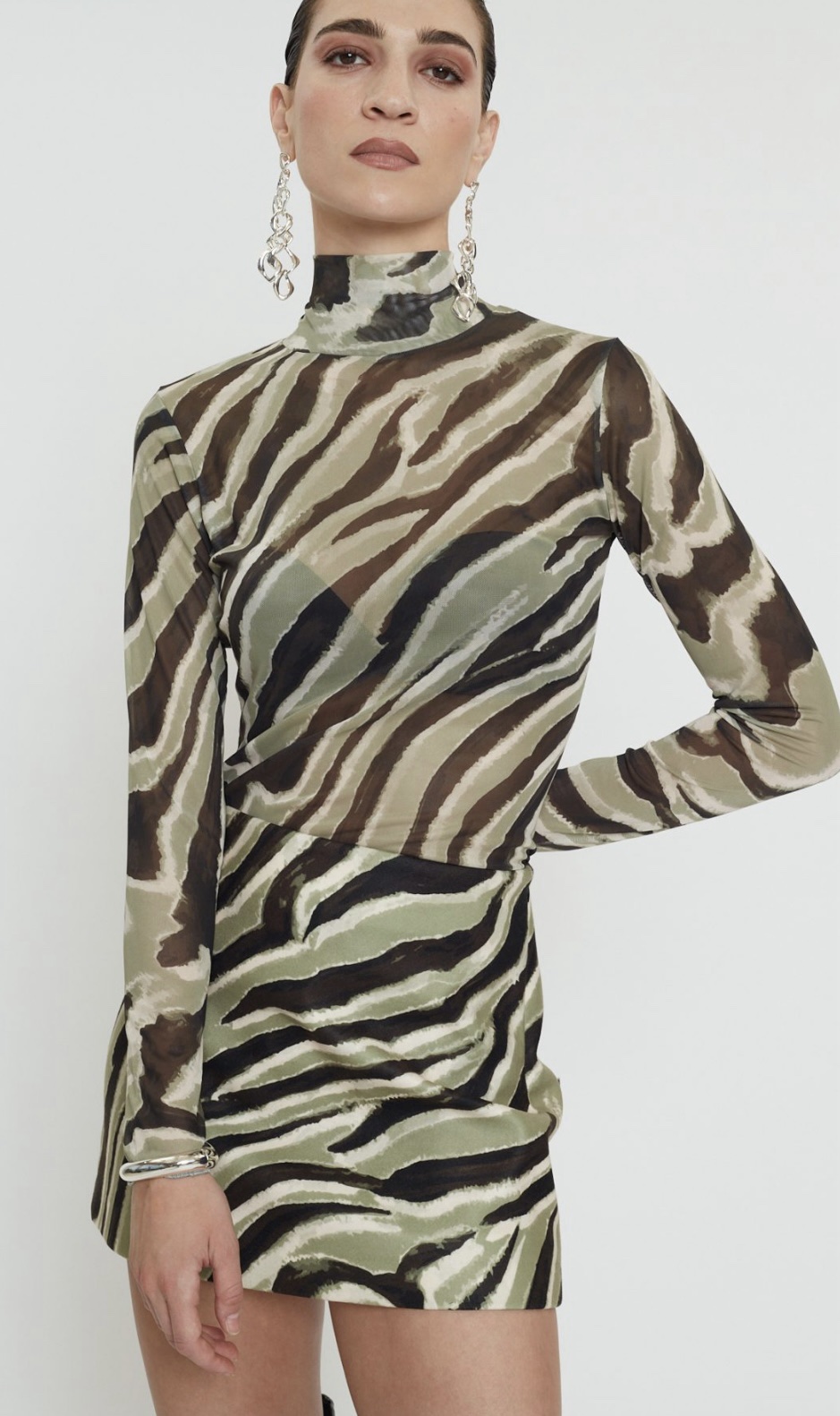 Keisi Tulle Top | Olive Zebra