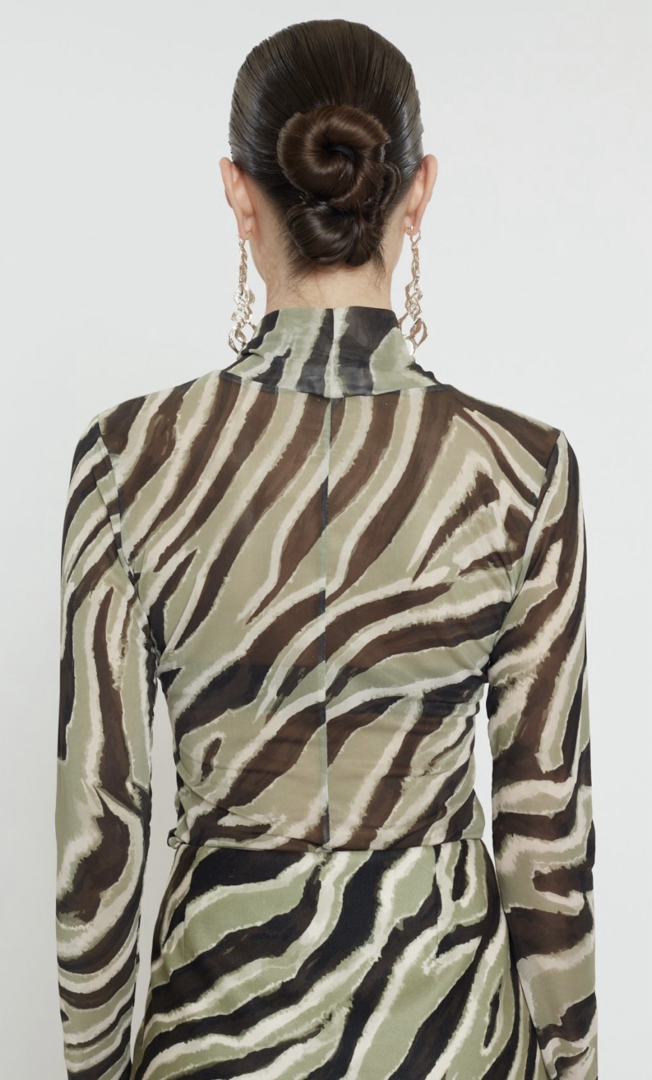 Keisi Tulle Top | Olive Zebra - Image 3