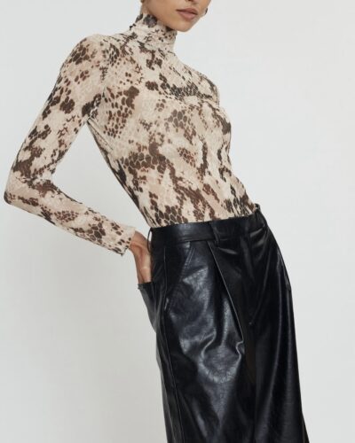 Keisi Tulle Top | Beige Snake