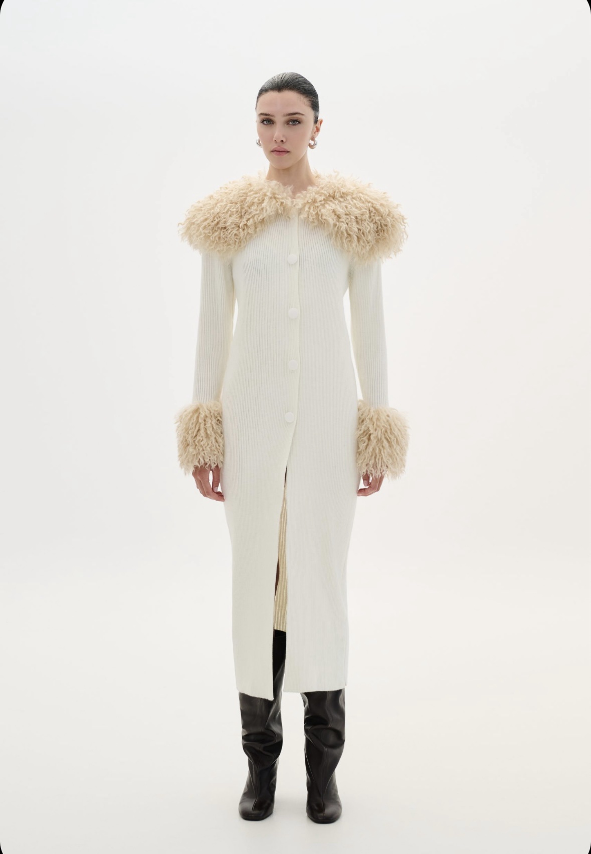 Cardigan With Faux Fur