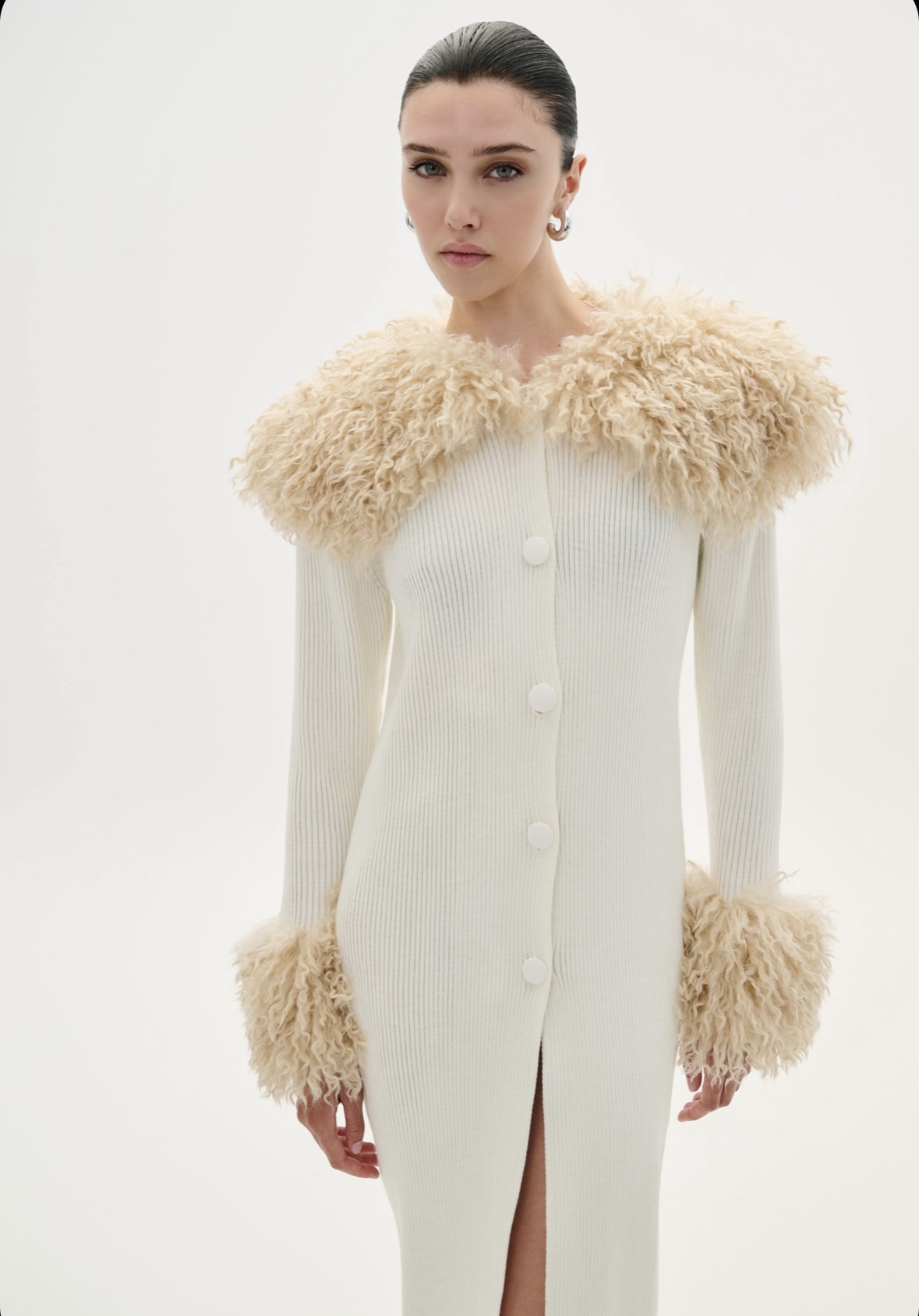 Cardigan With Faux Fur - Image 2