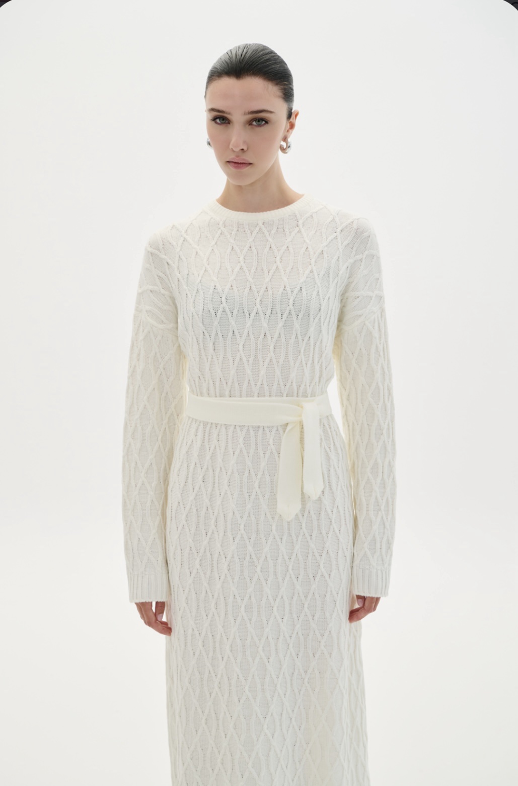 Maxi Knit Dress With Belt - Image 2