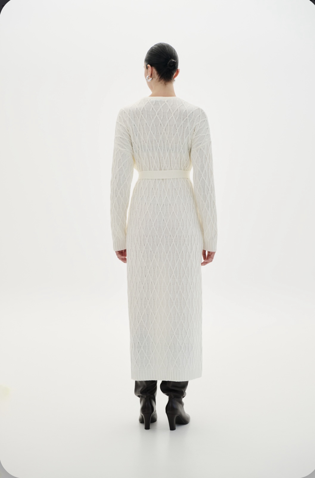 Maxi Knit Dress With Belt - Image 3