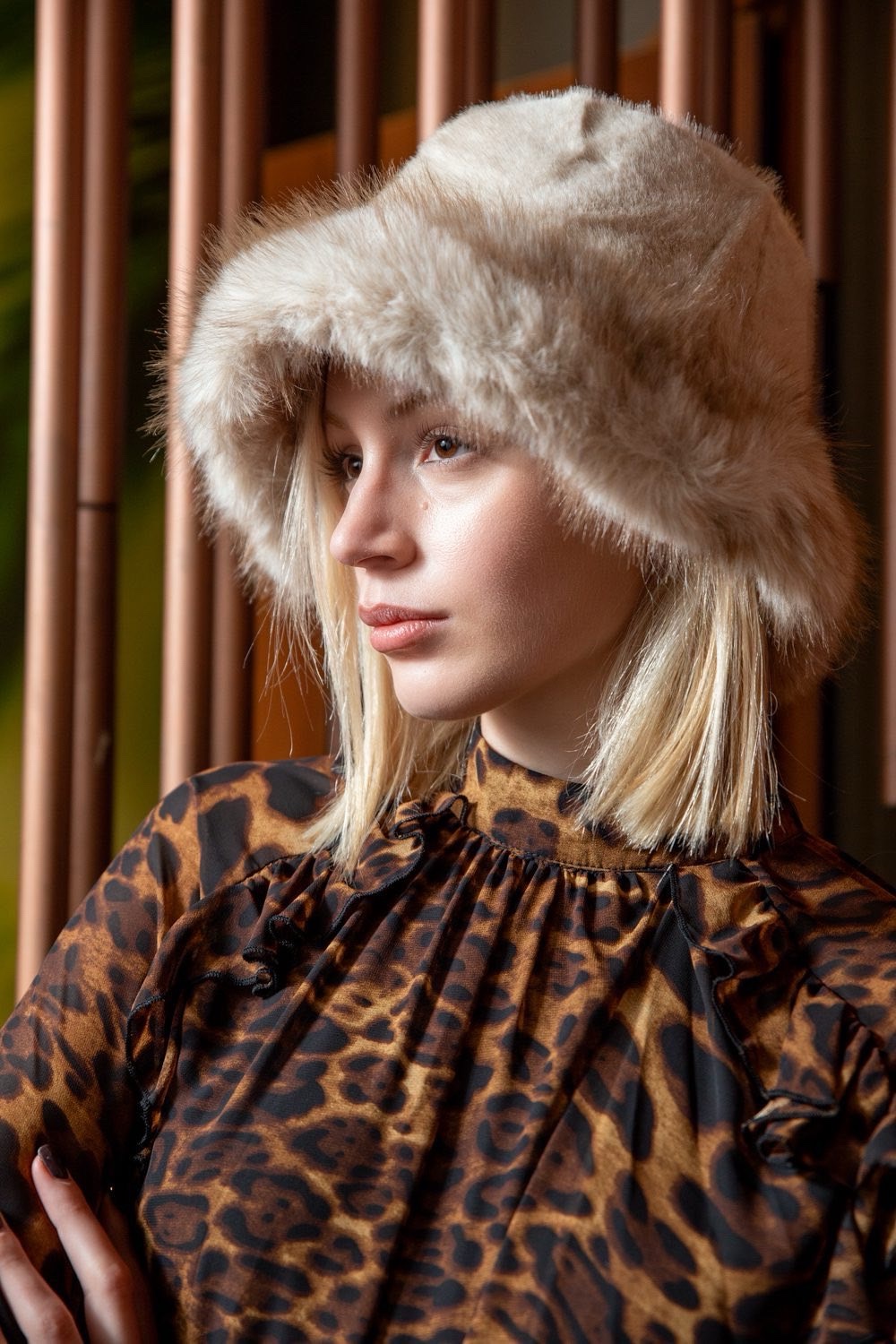 Elise Faux Fur Hat 2 colours - Image 2