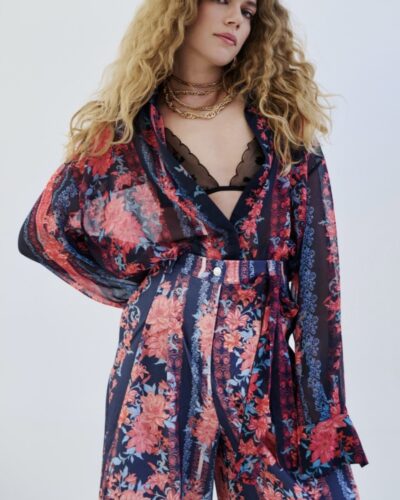 Denise Oversized Shirt With Golden Stripes (pre-order)