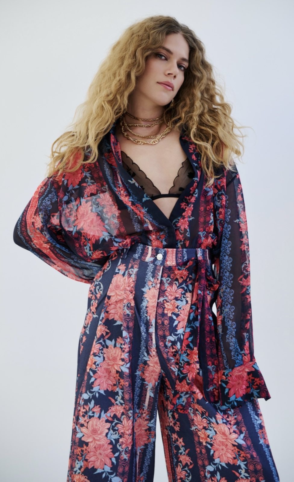 Denise Oversized Shirt With Golden Stripes