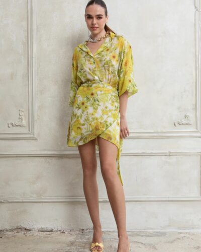 Citrus Mini Wrap Skirt