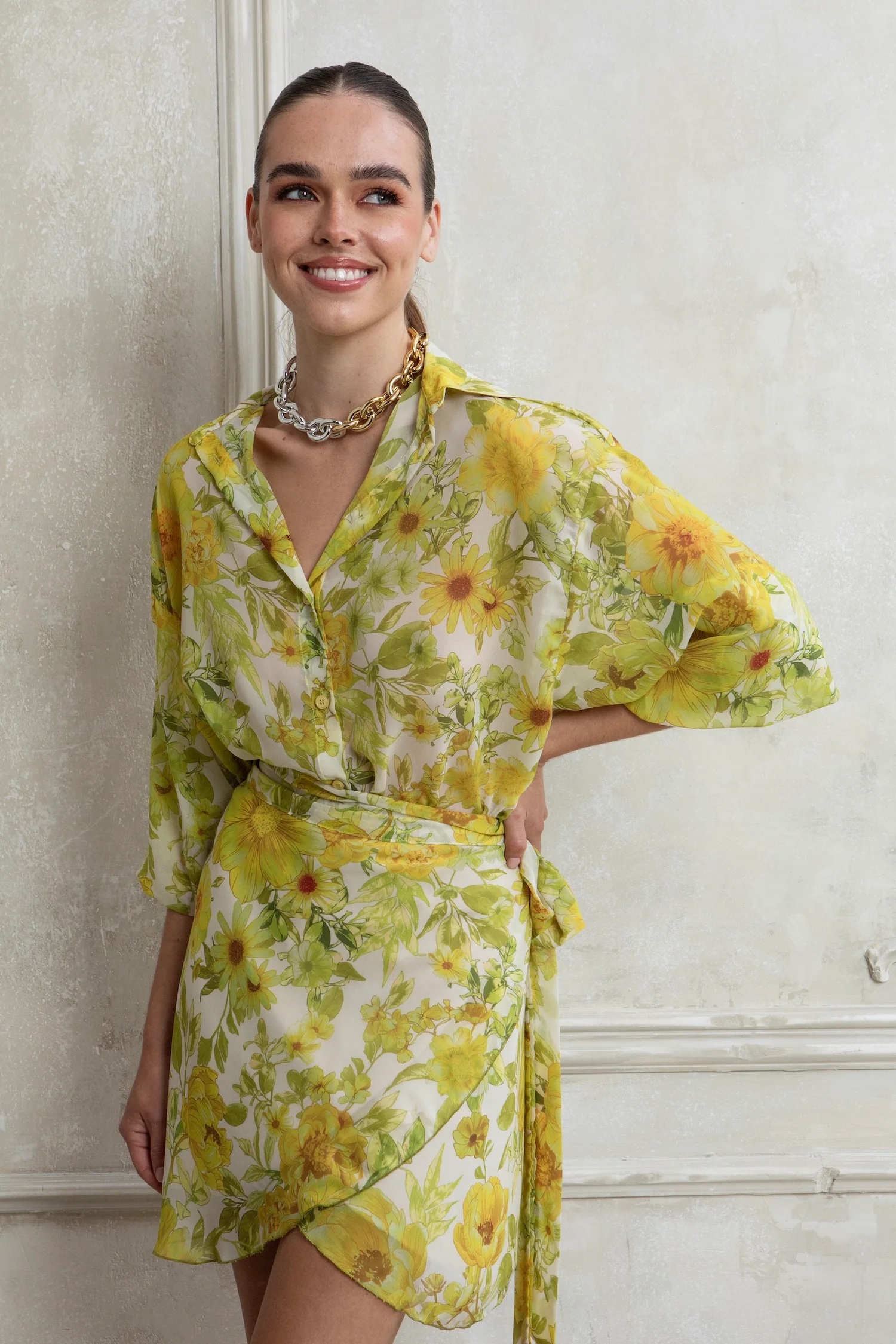 Citrus Mini Wrap Skirt - Image 2