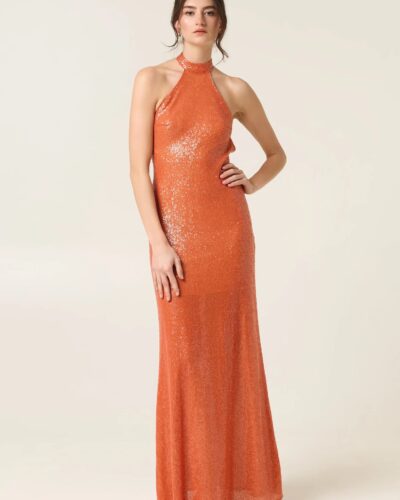 Sweet Tangerine Maxi Sequined Dress