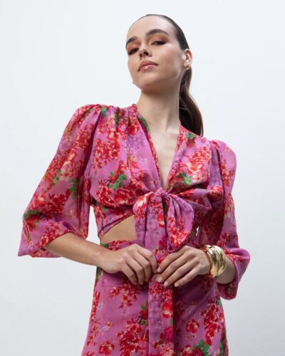 Camelia Floral Wrap Top