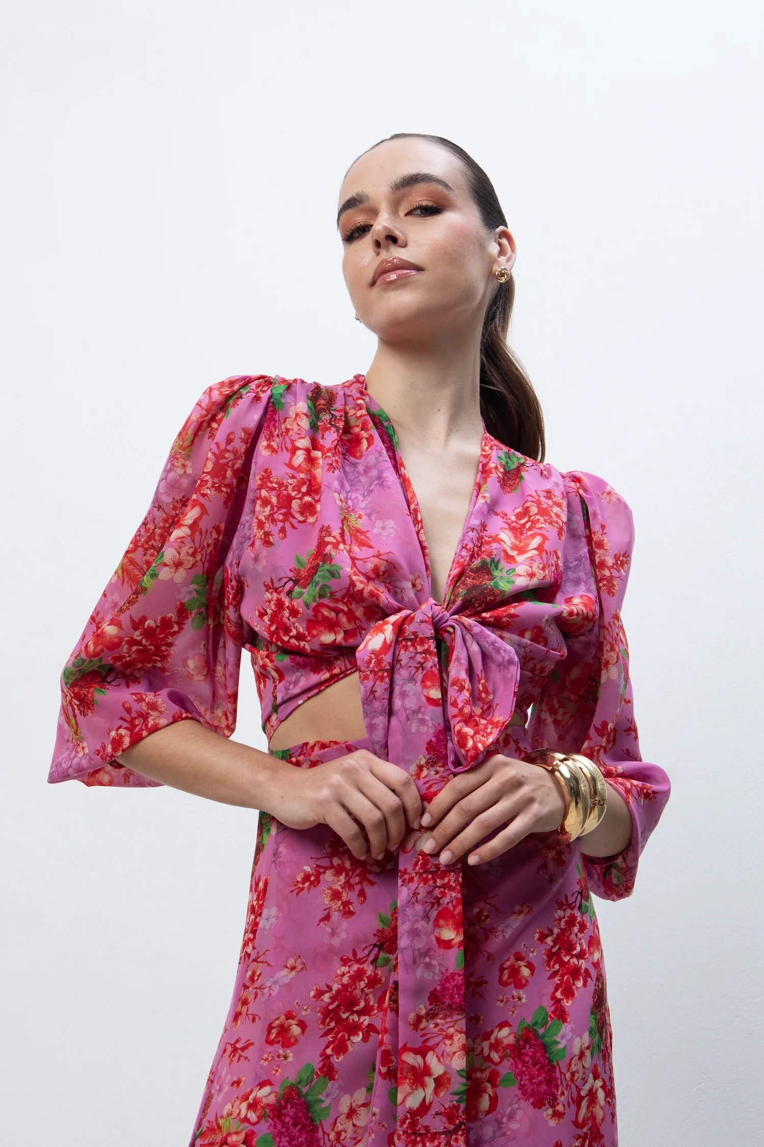 Camelia Floral Wrap Top