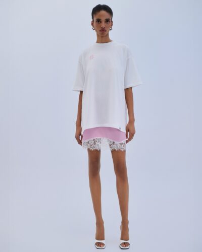 Mini Satin Lace Skirt