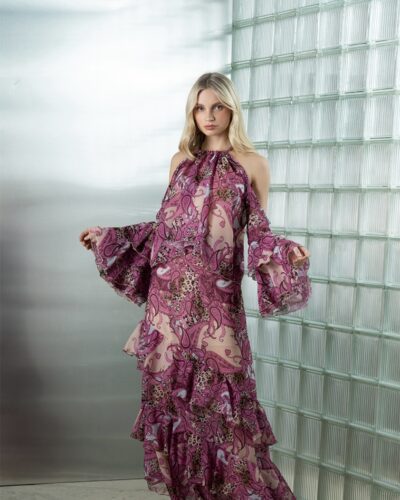 Rose Ruffle Maxi Skirt
