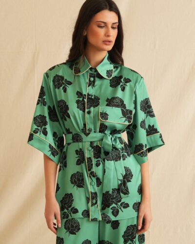 Black Juliet Satin Shirt