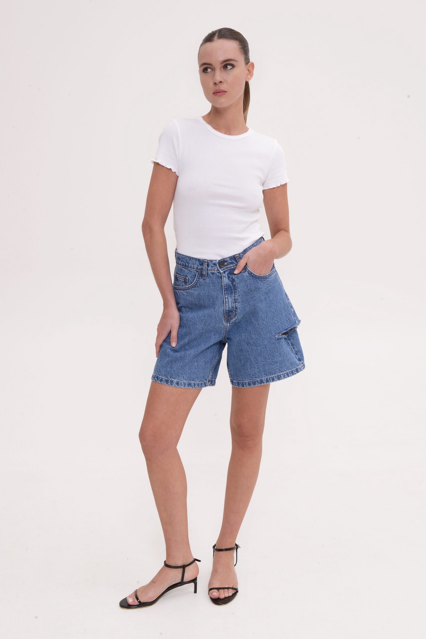 Silia Mid Blue Shorts