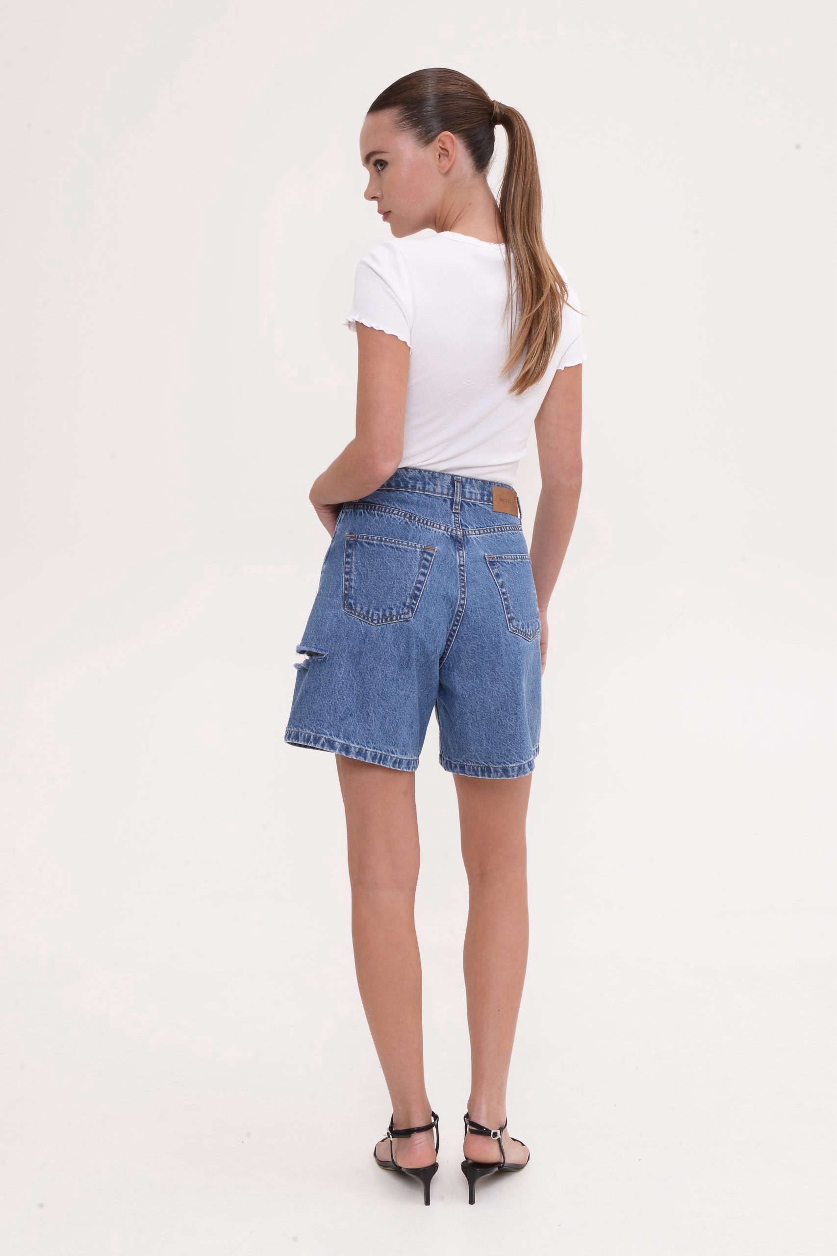 Silia Mid Blue Shorts - Image 2