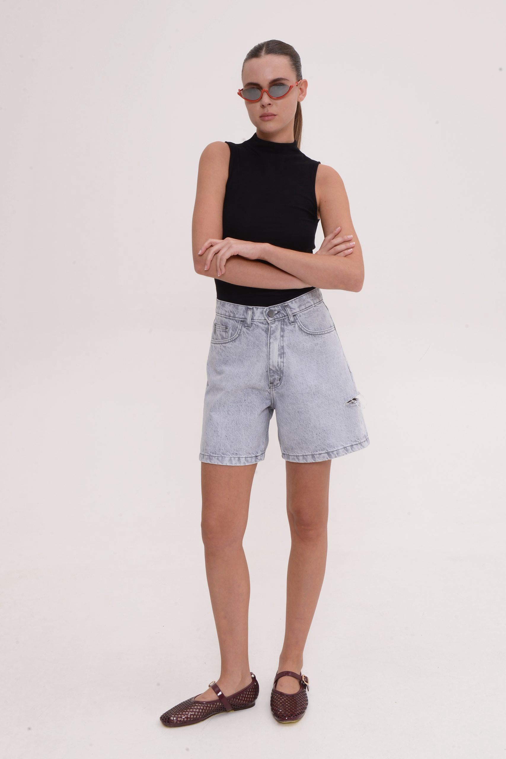 Silia Platinum Grey Shorts - Image 3