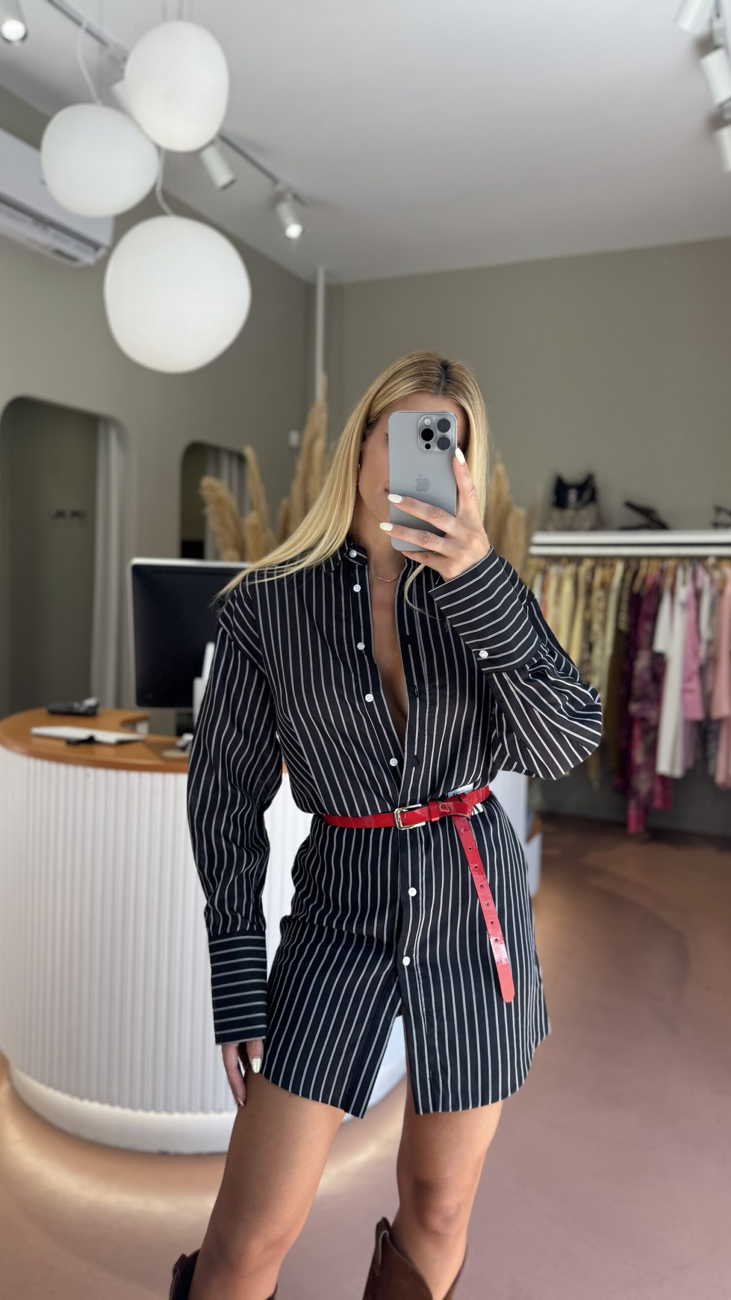Zoe Pinstripe Dress - Image 2