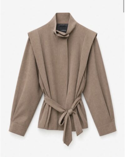 Taupe Minimalist Wrap Coat