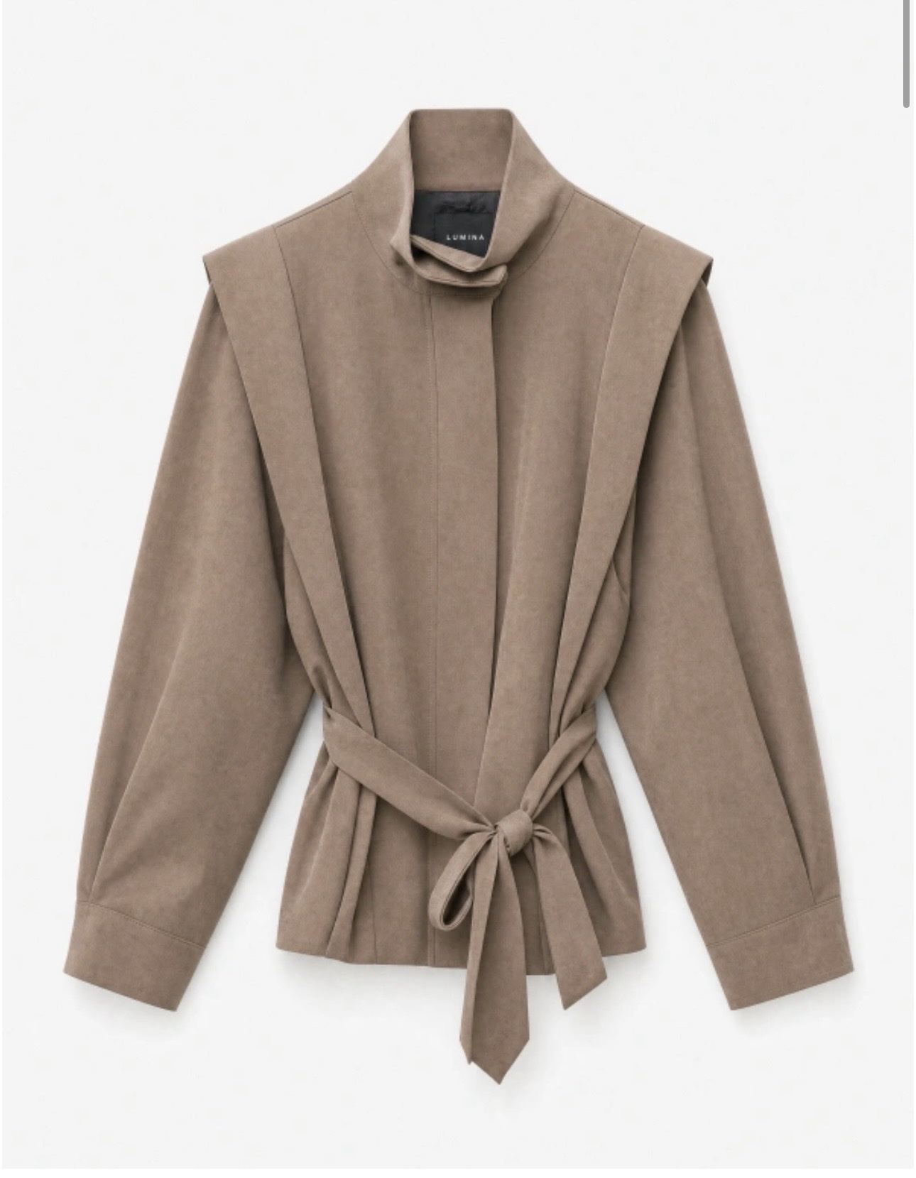 Taupe Minimalist Wrap Coat