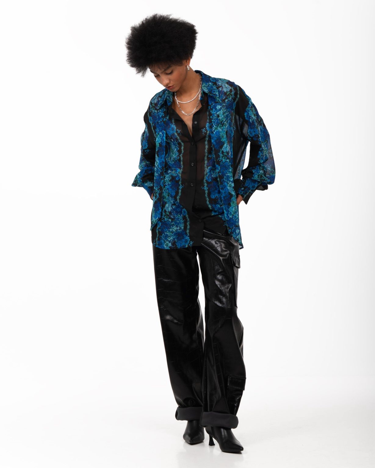 Lumen blue oversized shirt - Image 2