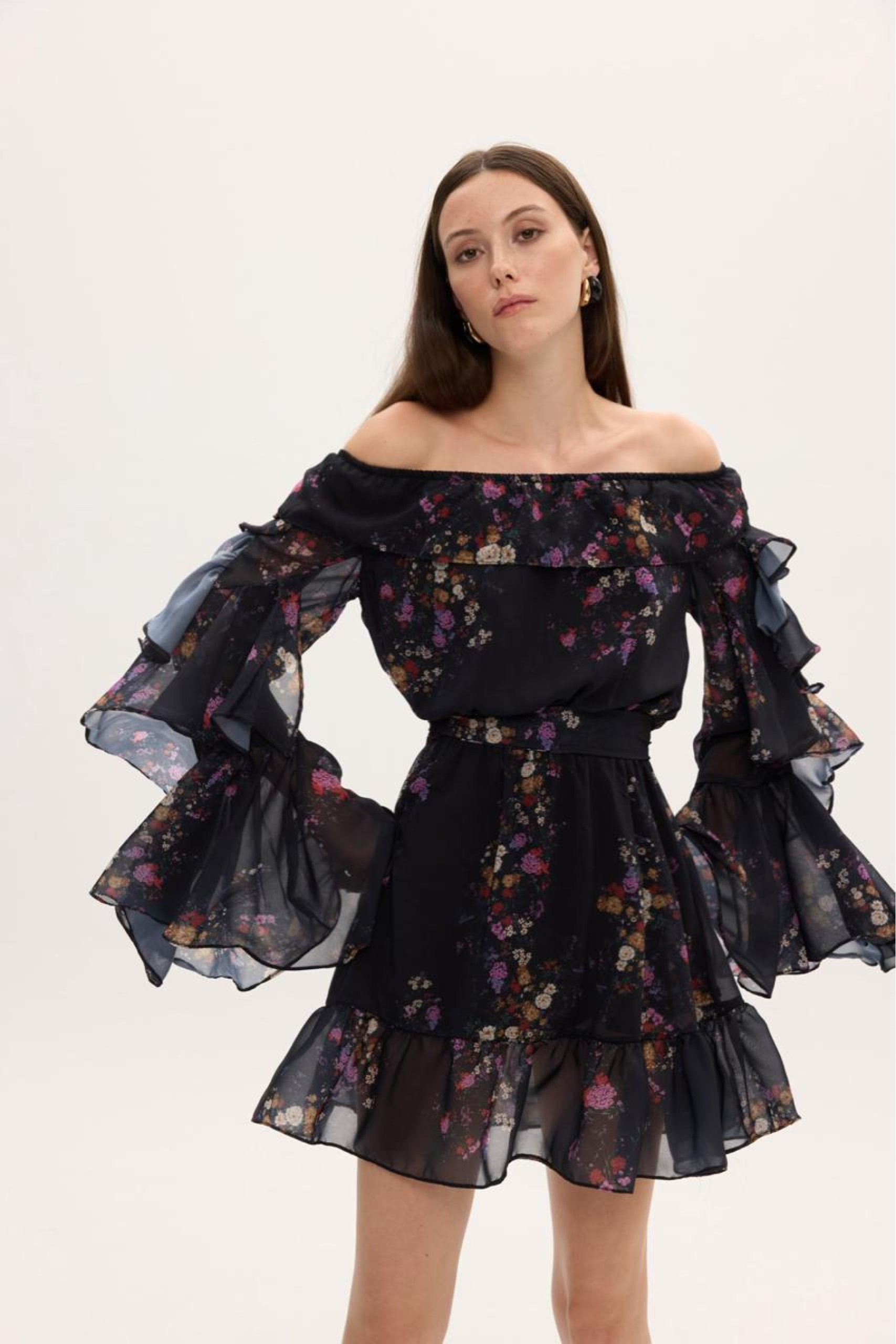 Eliza Off Shoulder Mini Ruffle dress - Image 3
